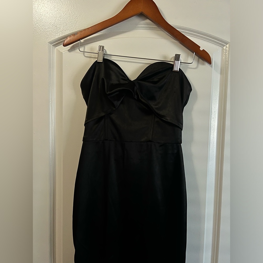 Black satin night dress